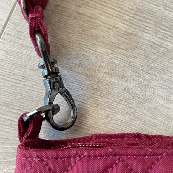 EUC Lug flyer in brushed cranberry with pink Love stitching - Picture 3 of 8